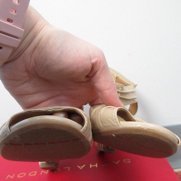 Miz Mooz Marnie High Heels Sandals Leather Strap 7 Beige Block y2k Stripe 520 - Picture 4 of 15